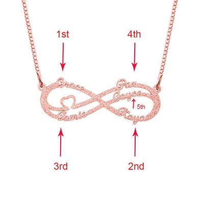 Personalized Sparkling Infinity Name Necklace in Rose Gold