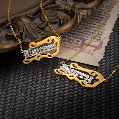 Personalized Wave Shape Name Necklace