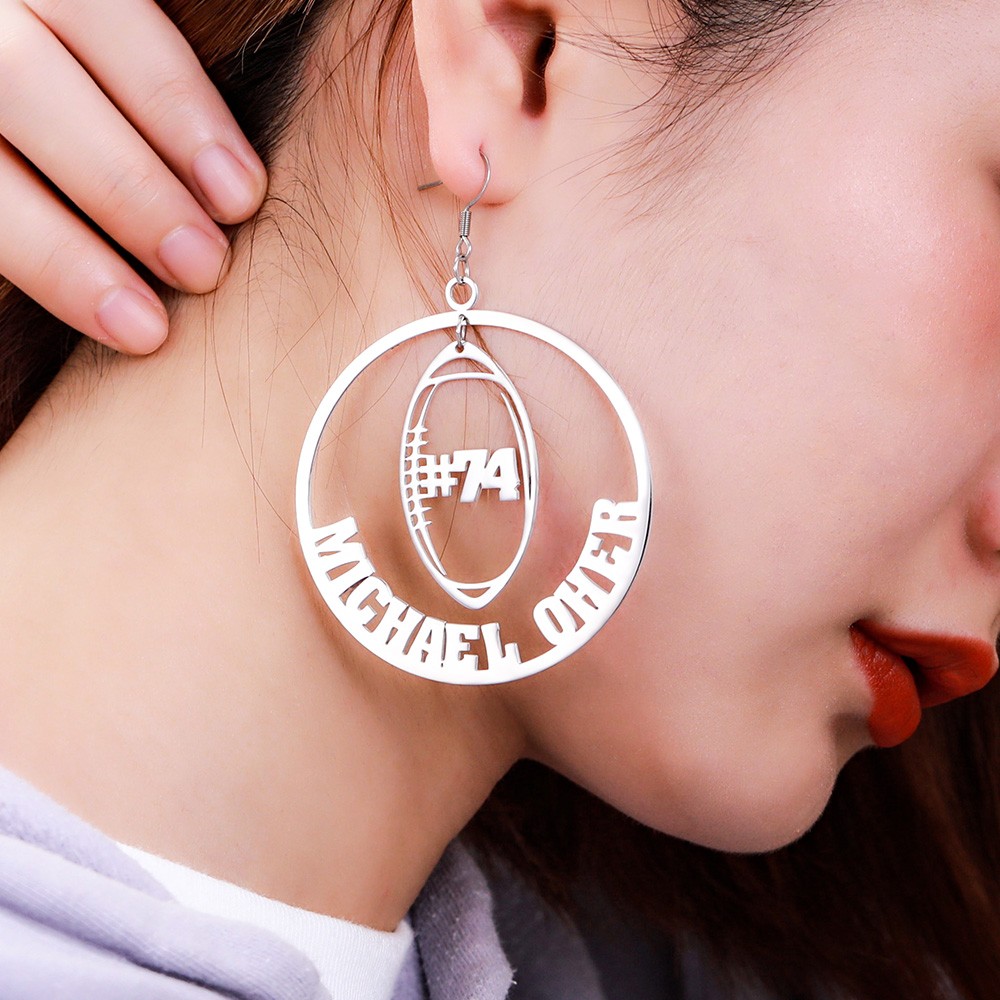 rugby earrings
