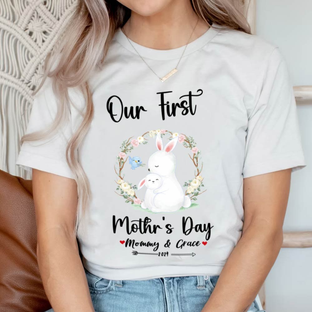 Our First Mother's Day Mom and Baby Set/Matching Shirt, Mummy and Baby Gift, Mama Baby Bunnies, T-shirt Bodysuit Romper Babygrow Vest Set, New Mom Gift, Mother's Day Gift