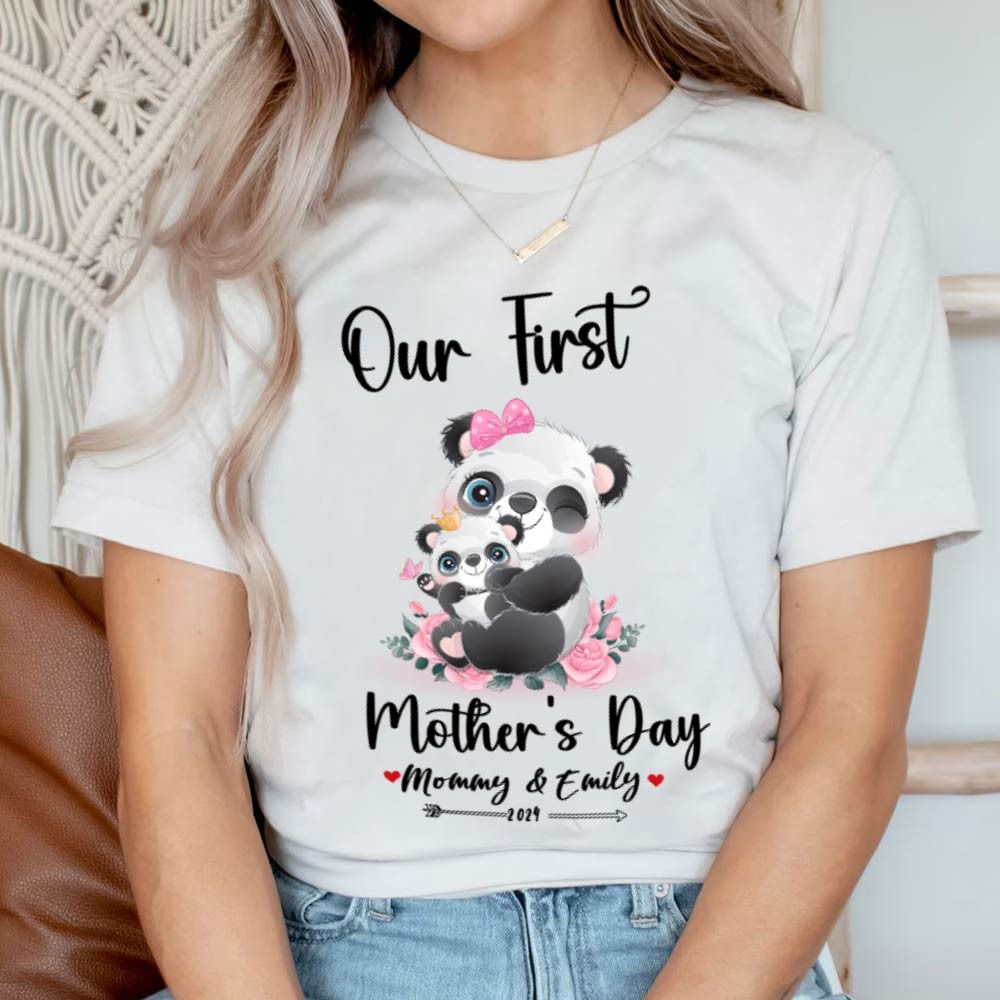 Unser erstes Muttertags-Set für Mutter und Baby/passendes Hemd, Geschenk für Mama und Baby, Mama-Baby-Hasen, T-Shirt-Body, Strampler, Babygrow-Weste-Set, Geschenk für neue Mutter, Muttertagsgeschenk