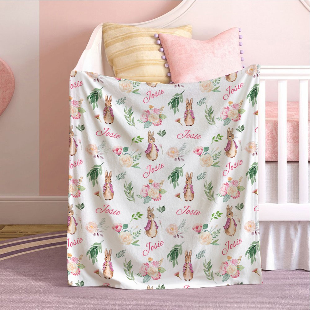 blush floral blanket