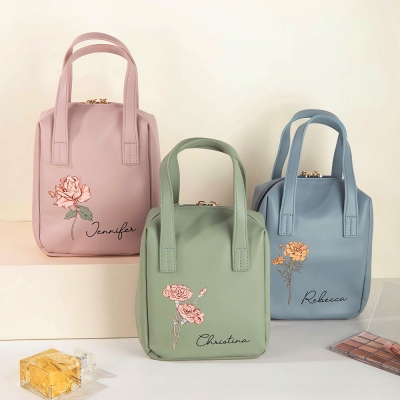 Kosmetiktasche mit Geburtsblume