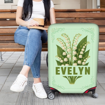 suitcase cover with birthflower