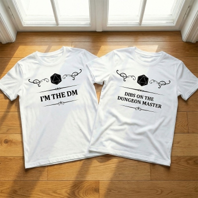DIBS ON THE DM/I'M THE DM Couple T-Shirt/Sweatshirt/Hoodie, DND D20 Dice Neutral Clothes, Funny DND Clothes Gift For DM Couples
