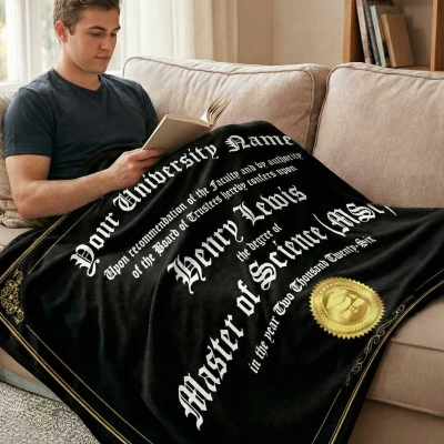 Graduation Sherpa  Blanket