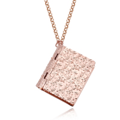 Personalisierte Medaillon-Halskette mit Fotoalbum, gravierte Medaillon-Halskette mit Blumenmuster, Erinnerungsschmuck, Hochzeits-/Jubiläumsgeschenk für Sie/Frauen/Mädchen