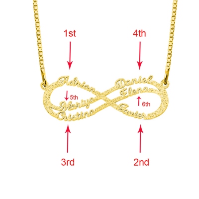 Personalized Sparkling Infinity Name Necklace in Gold