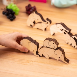Wooden Puzzle Elephants Balance Game