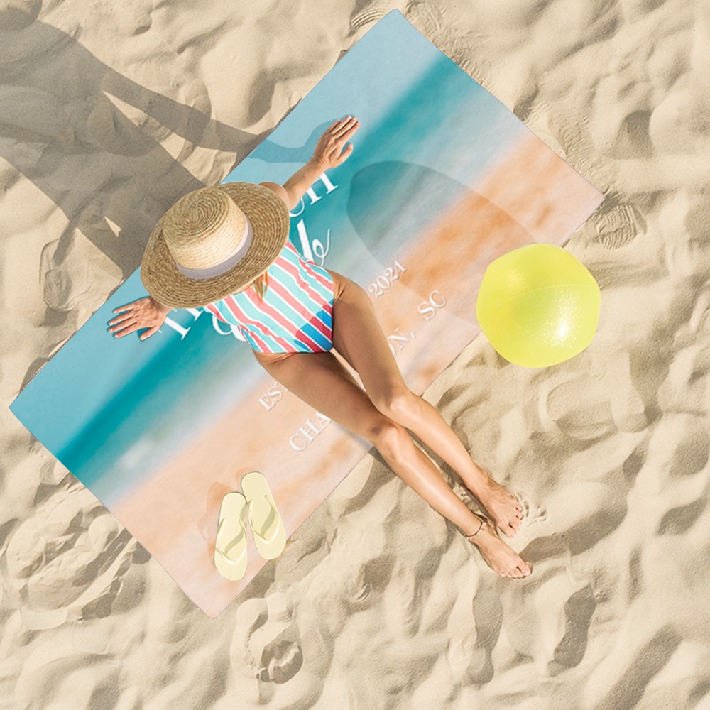 Personalized The Bach Club Super Absorbent Quick Dry Soft Beach Towel with Year and Location Summer Vacation Accessories Birthday Gift for Her