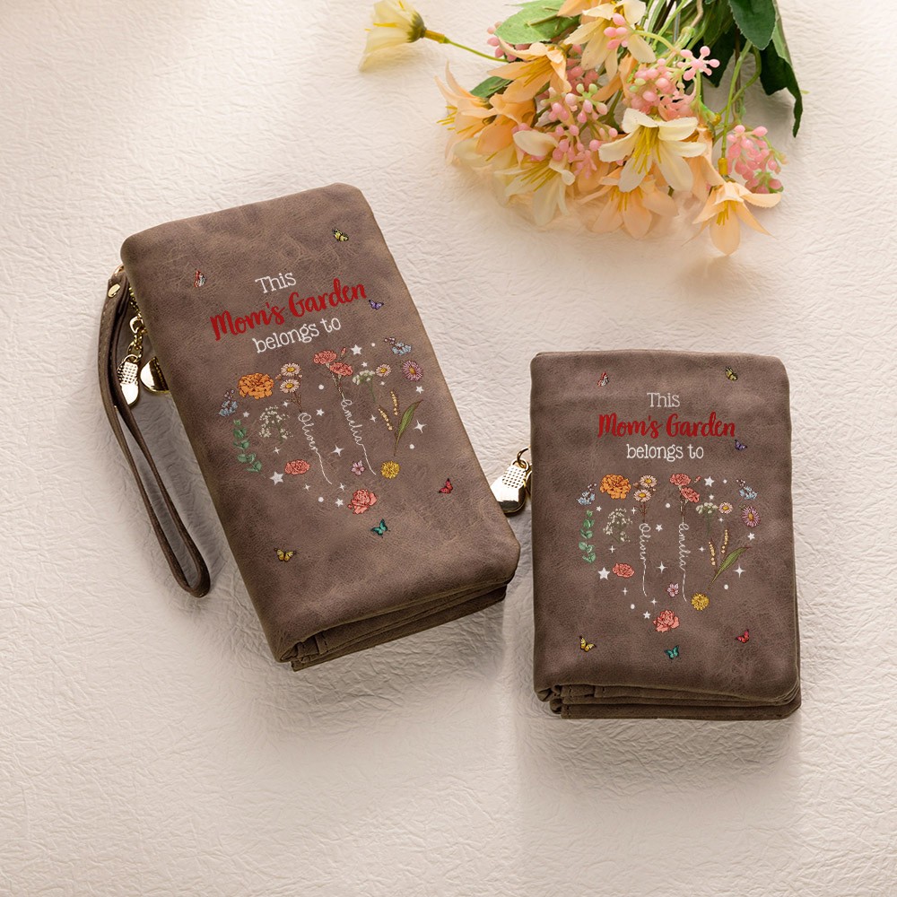 Grandma's garden leather wallet