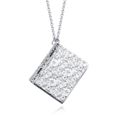 Personalisierte Medaillon-Halskette mit Fotoalbum, gravierte Medaillon-Halskette mit Blumenmuster, Erinnerungsschmuck, Hochzeits-/Jubiläumsgeschenk für Sie/Frauen/Mädchen