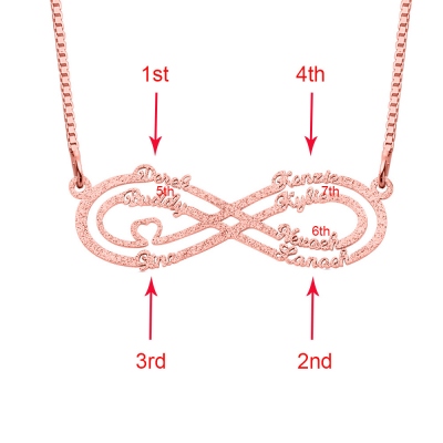 Personalized Sparkling Infinity Name Necklace in Rose Gold