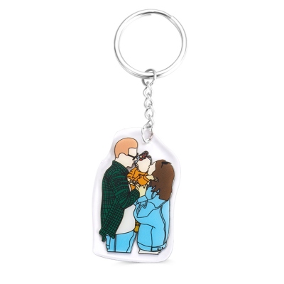 Personalized Faceless Portrait Keychain
