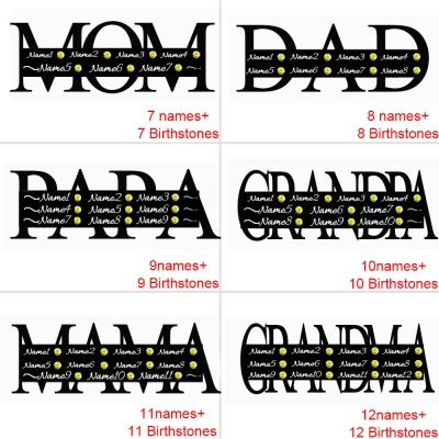 Customized 1-12 Family Names Key Chain Gift for Mother