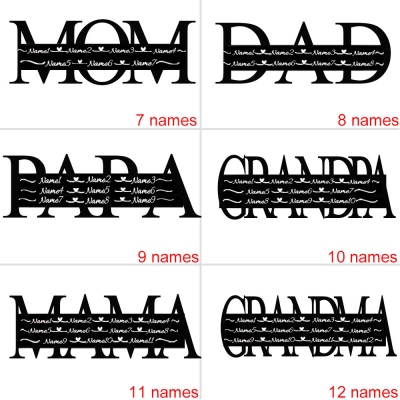 Customized 1-12 Family Names Key Chain Gift for Mother