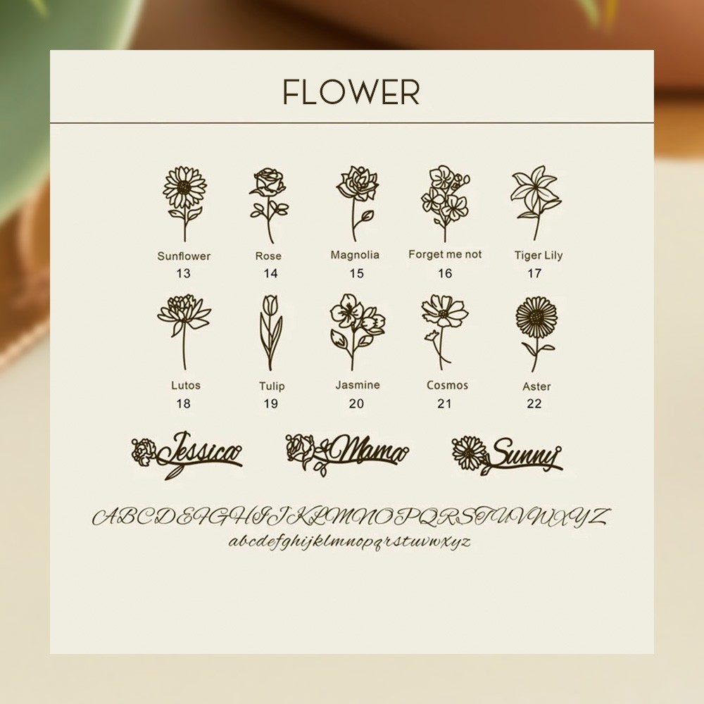 birthday flower necklace
