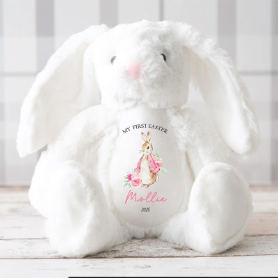 Mein erstes Osterhasen-Kuscheltier-Geschenk - 1. Ostergeschenk für Baby - Personalisierter Osterhase - Osterhase für Kind - Osterandenken