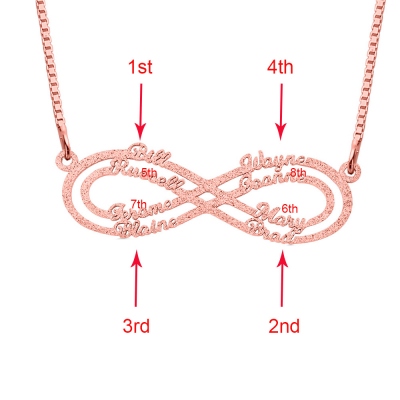Personalized Sparkling Infinity Name Necklace in Rose Gold