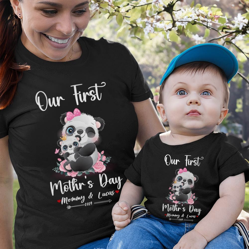 Our First Mother's Day Mom and Baby Set/Matching Shirt, Mummy and Baby Gift, Mama Baby Bunnies, T-shirt Bodysuit Romper Babygrow Vest Set, New Mom Gift, Mother's Day Gift