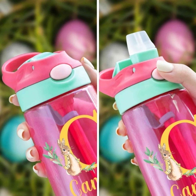 With straw