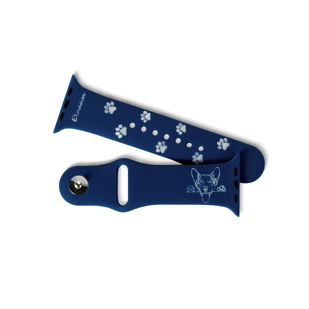 Custom Engraved Dog Breed Watch Band for Apple Watch, Personalized Dog Portrait Silicone Watch Band, Gift for Dog Dad/Mom/Pet Lover/Family/Friends