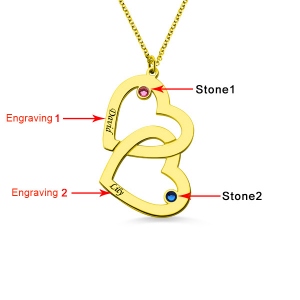 birthstone heart necklace