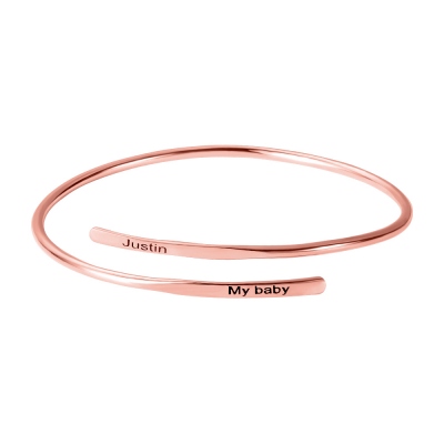 Engraved Adjustable Name Bracelet in Rose Gold