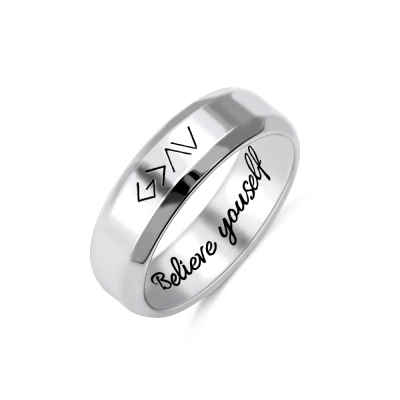 Engraved "God is greater than the highs and lows" Ring in Silver