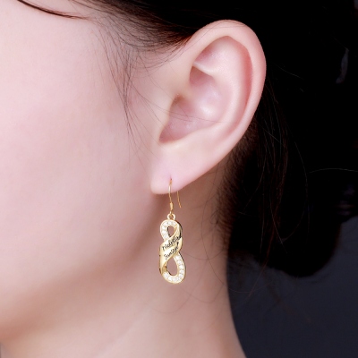 Personalized Infinity Two Name Earrings 