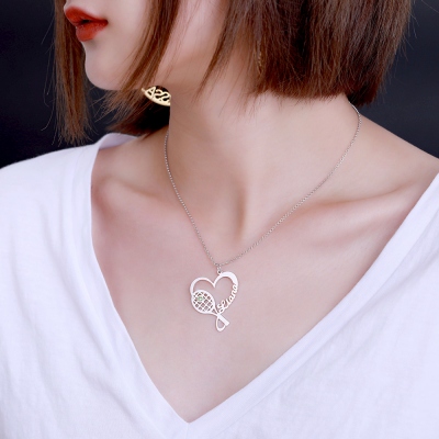 Personalized tennis necklace
