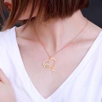 Personalized tennis necklace