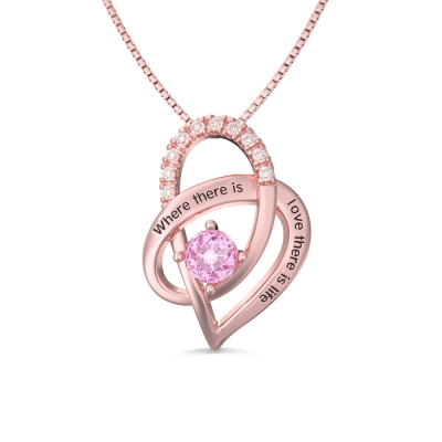  heart pendant with birthstone	