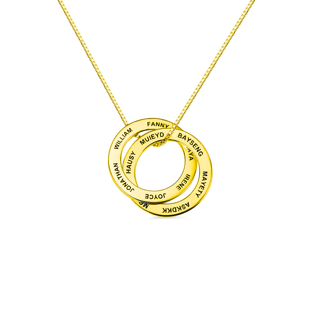 Colar Com Anel Russo Gravado Personalizado