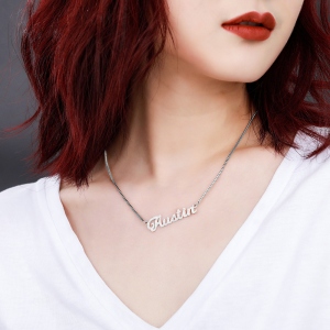 Personalized Sparkling Name Necklace in Silver