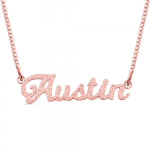 Personalized Sparkling Name Necklace in Rose Gold