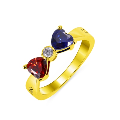 "February Ladies must have" Custom Heart Birthstone Bow Ring