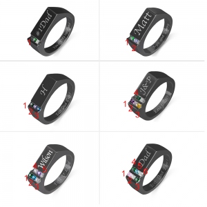 Personalized Birthstone Men's Ring Family Ring