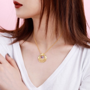 Personalized Eternal Embrace Name Necklace with Double Birthstones