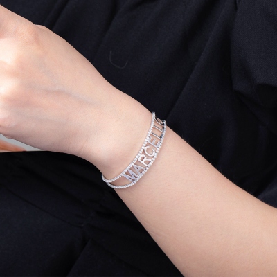 Personalized Name Bracelet With Birthstone