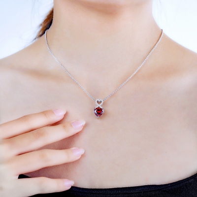 Personalized Heart Birthstone Infinity Necklace