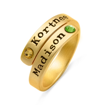 Personalized Birthstone Wrap Ring