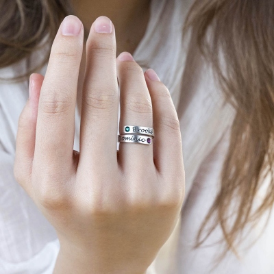 Personalized Birthstone Wrap Ring