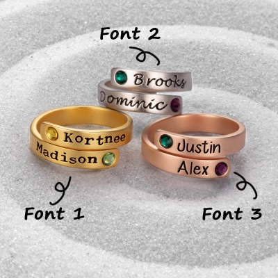 Personalized Birthstone Wrap Ring