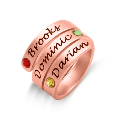 Personalized Birthstone Wrap Ring