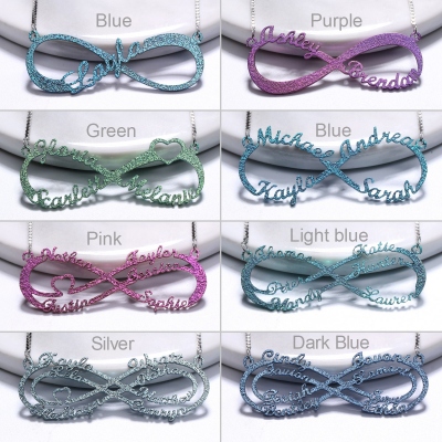 Personalized Colored Infinity Name Necklace