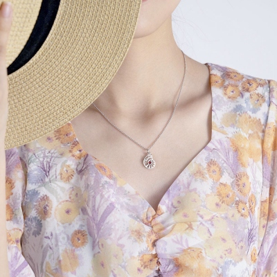 Personalized Name Conch Necklace and Bracelet with Birthstone in Silver
