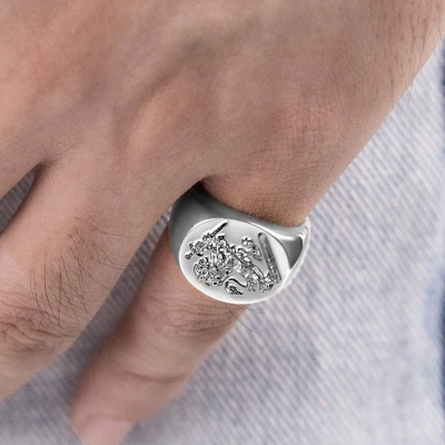 Personalized Wax Seal Family Signet Ring