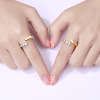 Personalisierte Kombination Infinity-Ringe für Paare