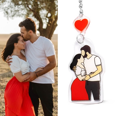 Personalized Faceless Portrait Keychain